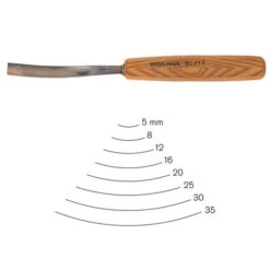 #5 Sweep Bent Gouge 8 Mm Full Size