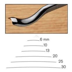#20 Sweep Back Bent Gouge 30 Mm Full Size
