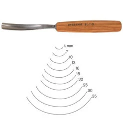 #8 Sweep Bent Gouge 18 Mm Full Size