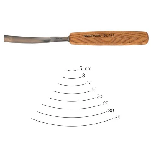 #5 Sweep Bent Gouge 12 Mm Full Size