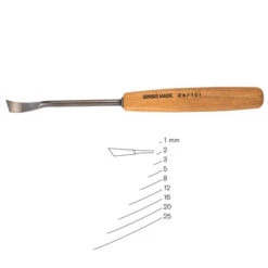 #2 Sweep Right Skew Spoon Gouge 20 Mm Full Size