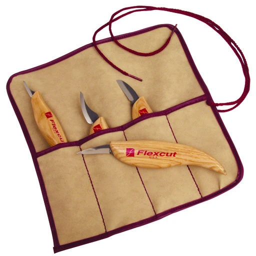 Carving Knife Set With Tool Roll - 4 Piece
