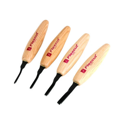 Deep U-Gouge Micro Tool Set - 4 Piece