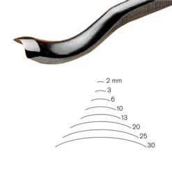 #25 Sweep Back Bent Gouge 25 Mm Full Size