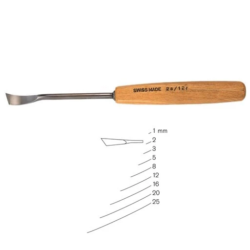 #2 Sweep Right Skew Spoon Gouge 16 Mm Full Size
