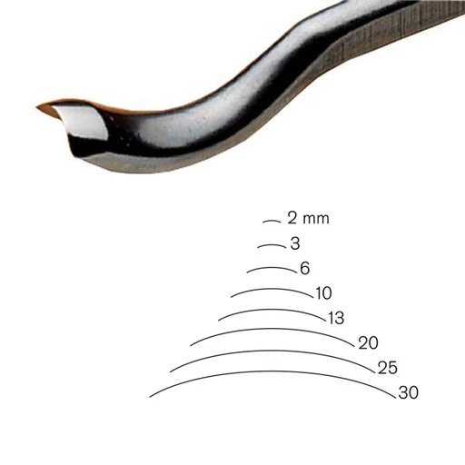 #25 Sweep Back Bent Gouge 2 Mm Full Size