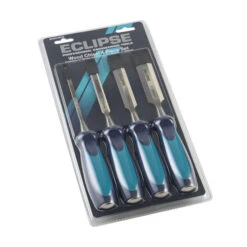 4 Pc Wood Chisel With Ergonomic Soft Handle 1/4, 1/2", 3/4", 1"
